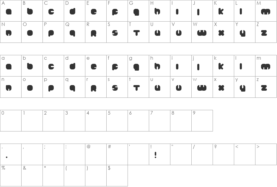 Johanneke Black font character map preview
