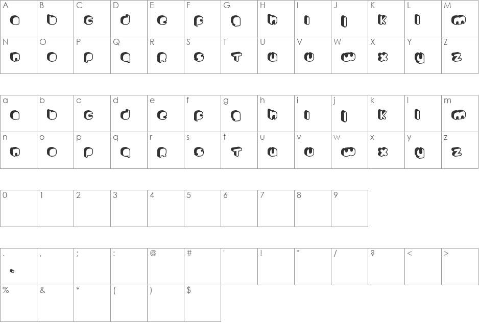 Johanneke Pro font character map preview