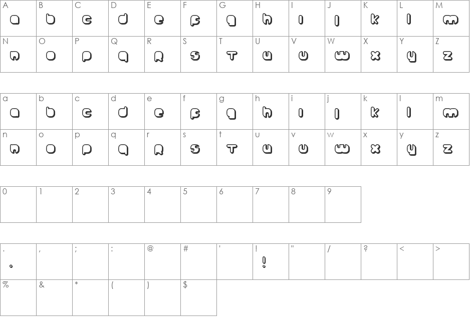 Johanneke Shadow font character map preview