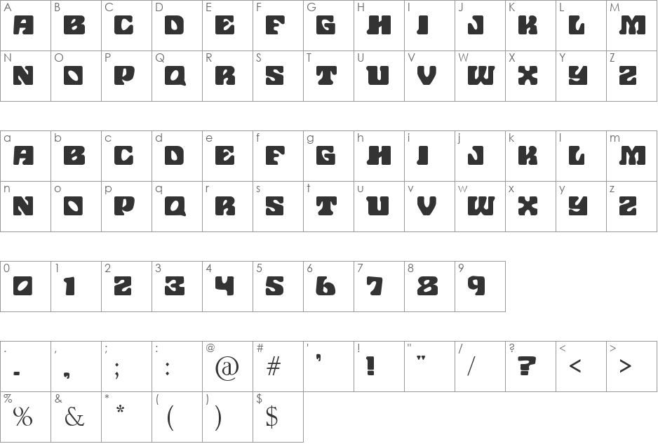 john wayne ford font character map preview