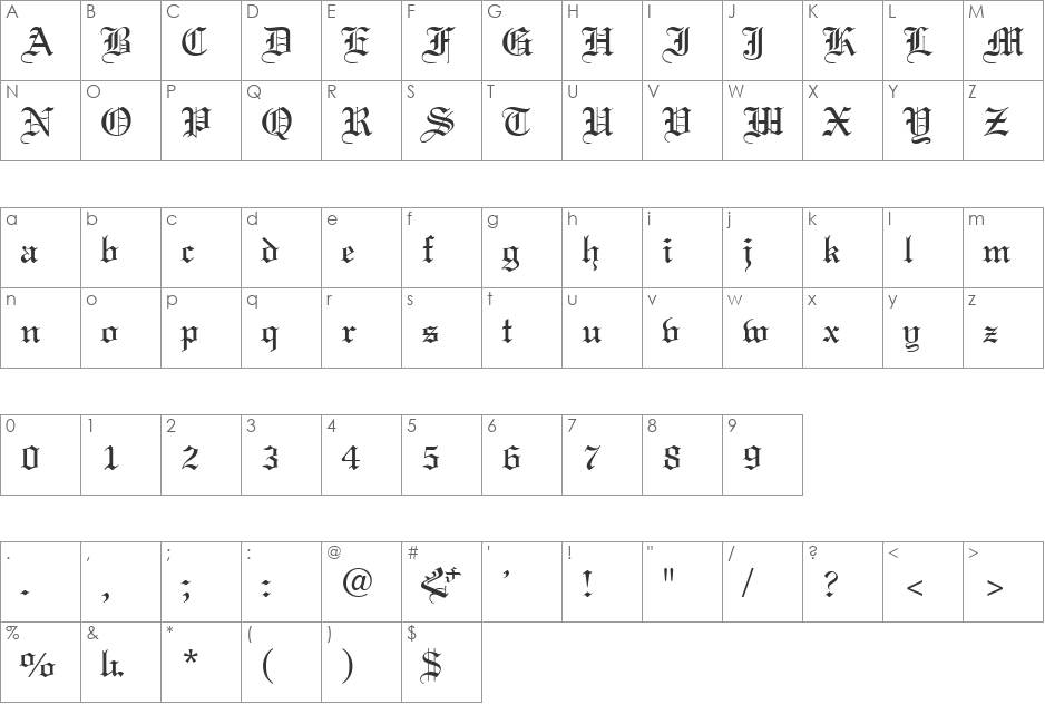 ArTarumianHamagumar font character map preview