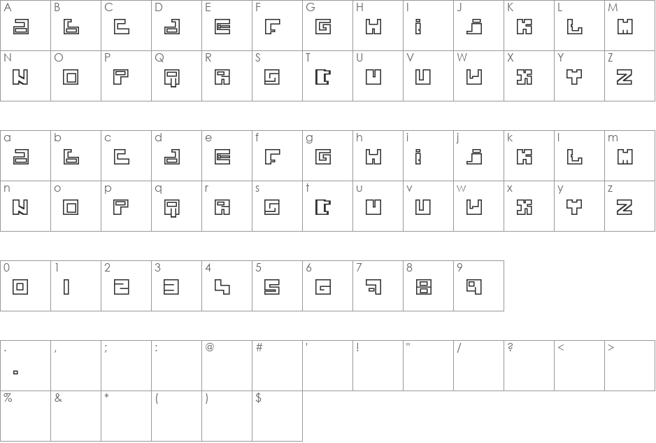 Joker Krew font character map preview