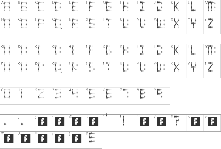 Jokerface font character map preview