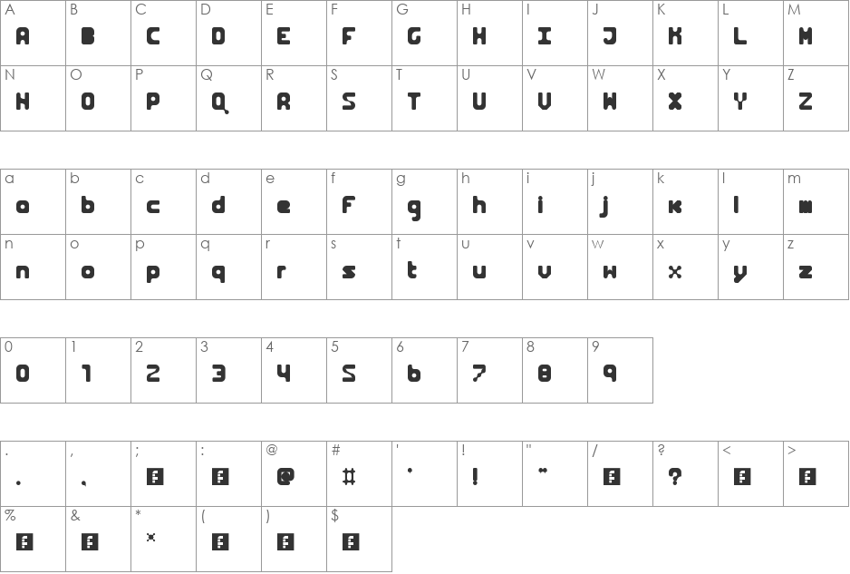 jola font character map preview