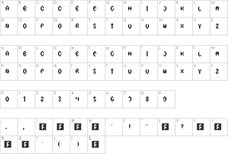 Jolly Joker font character map preview