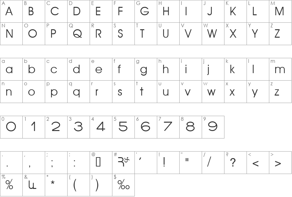 ArTarumianKamar font character map preview