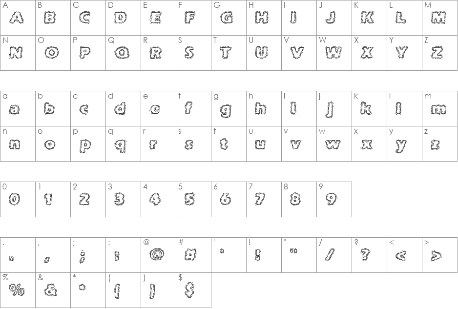 Jolt Of Caffeine (BRK) font character map preview