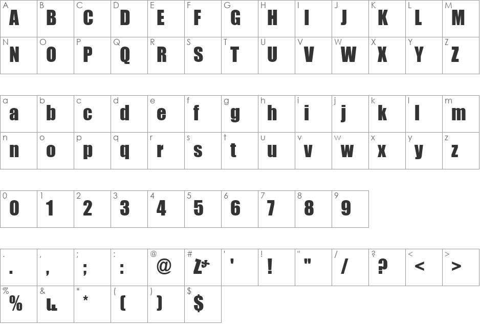 ArTarumianMHarvats font character map preview