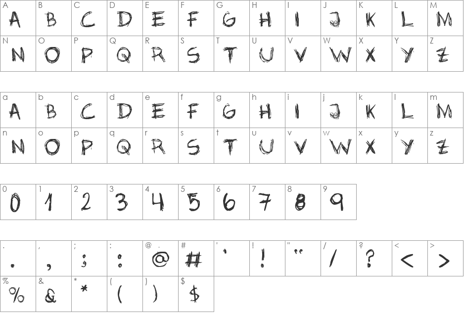 jopea302 Sans font character map preview