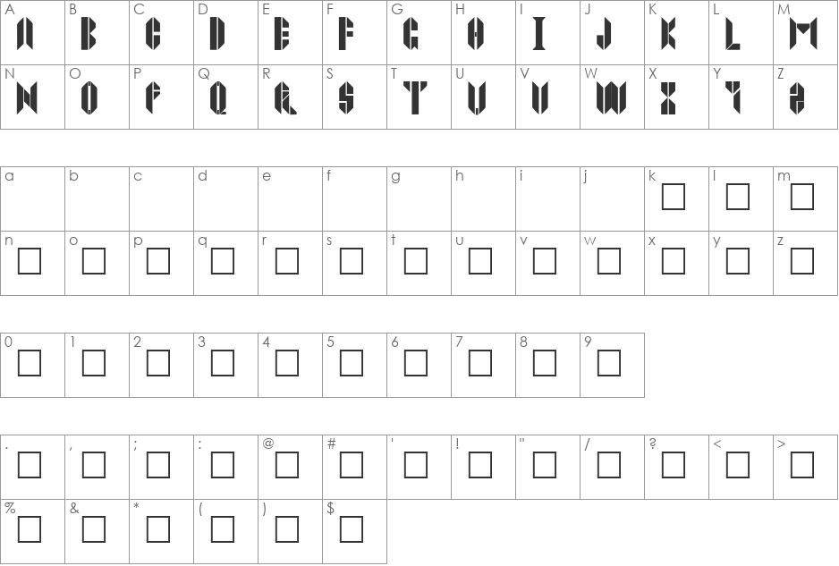 JOPPATOWNE font character map preview