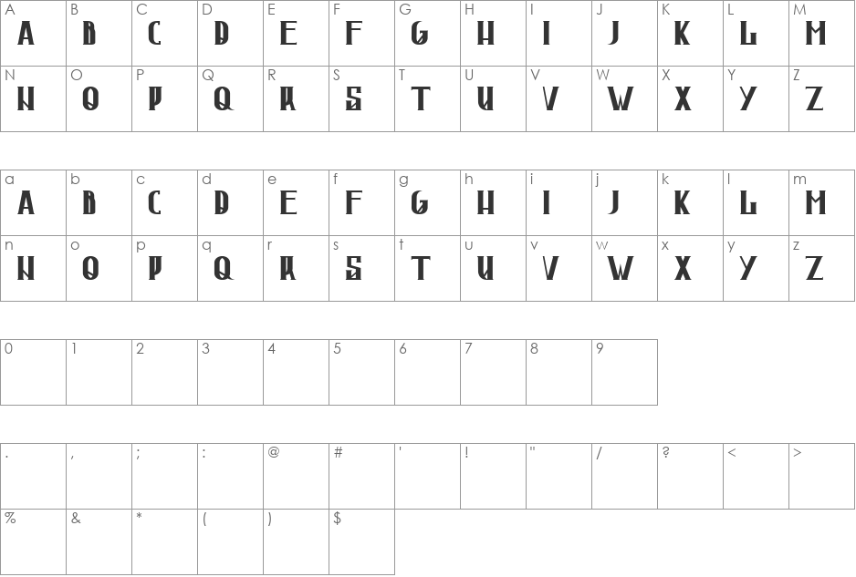 Jornt Regular font character map preview