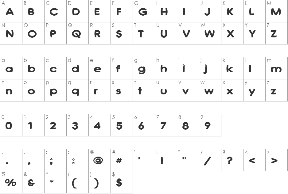Joshs Font font character map preview