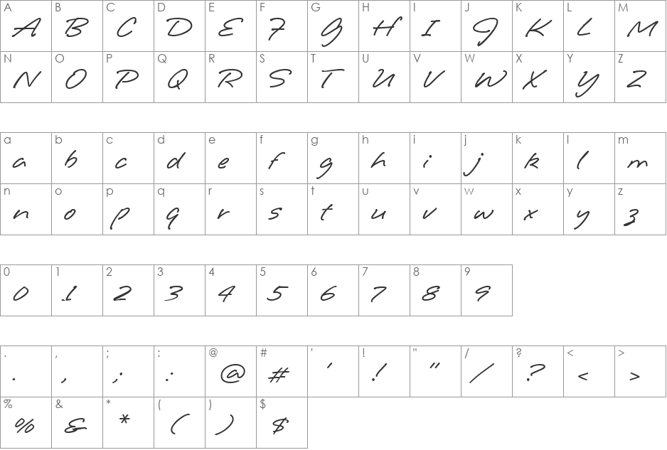 Jot Medium - HMK font character map preview