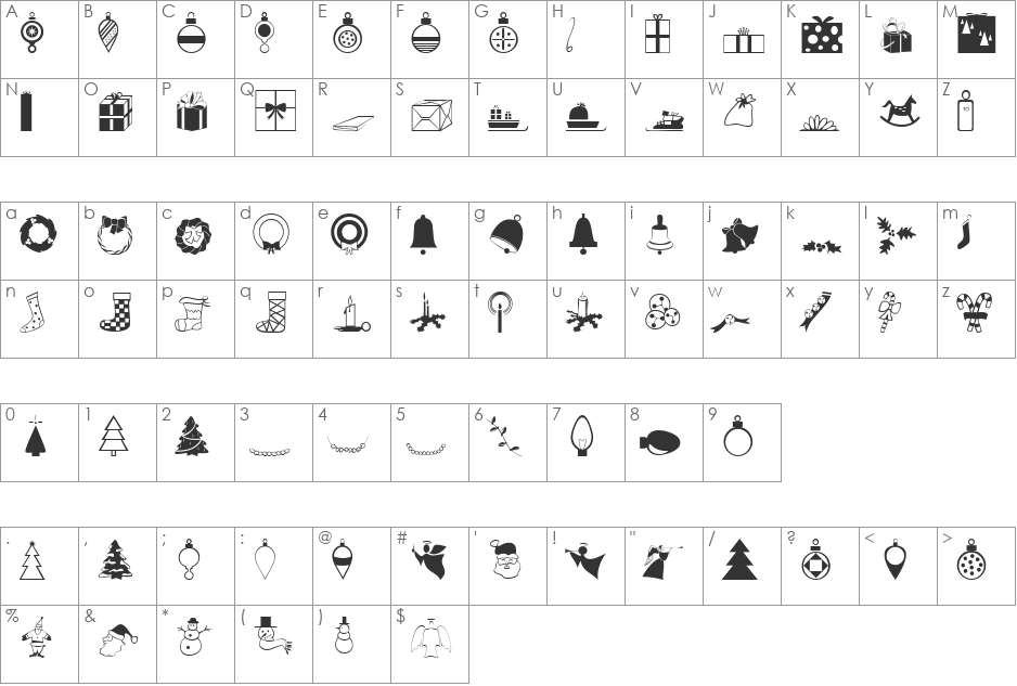 JournalDingbatsEightSSK font character map preview