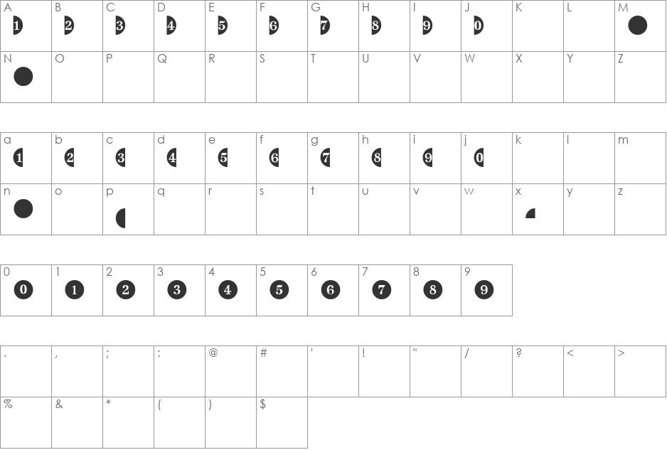 JournalDingbatsFourSSK font character map preview