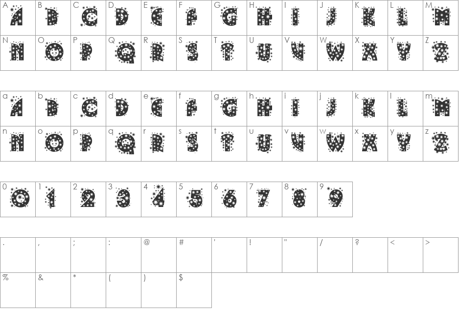 Jukhiaato font character map preview