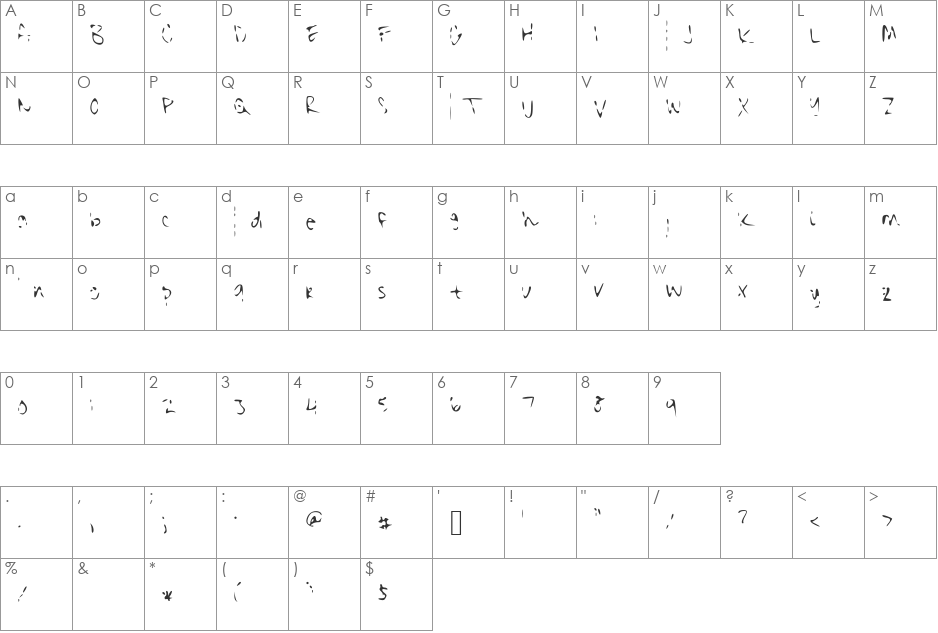 Julia font character map preview