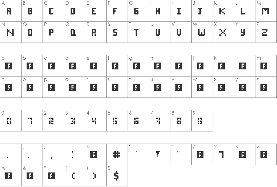 julian font character map preview