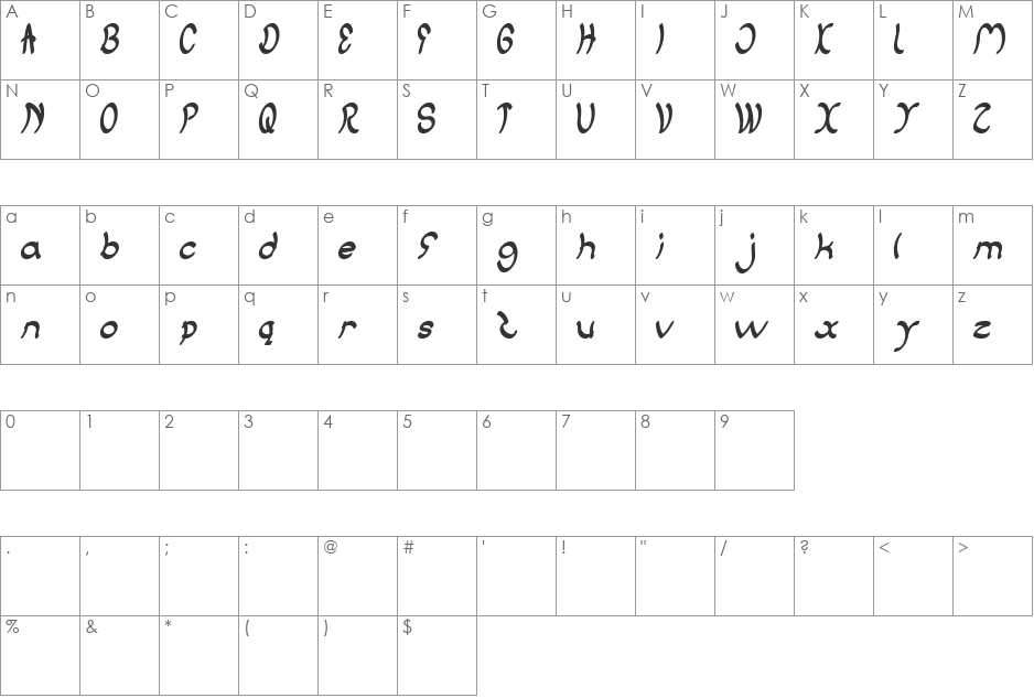 Jump Street font character map preview