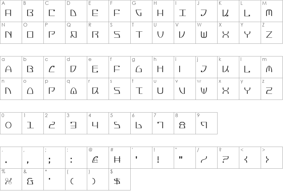 Jumptroops Condensed font character map preview