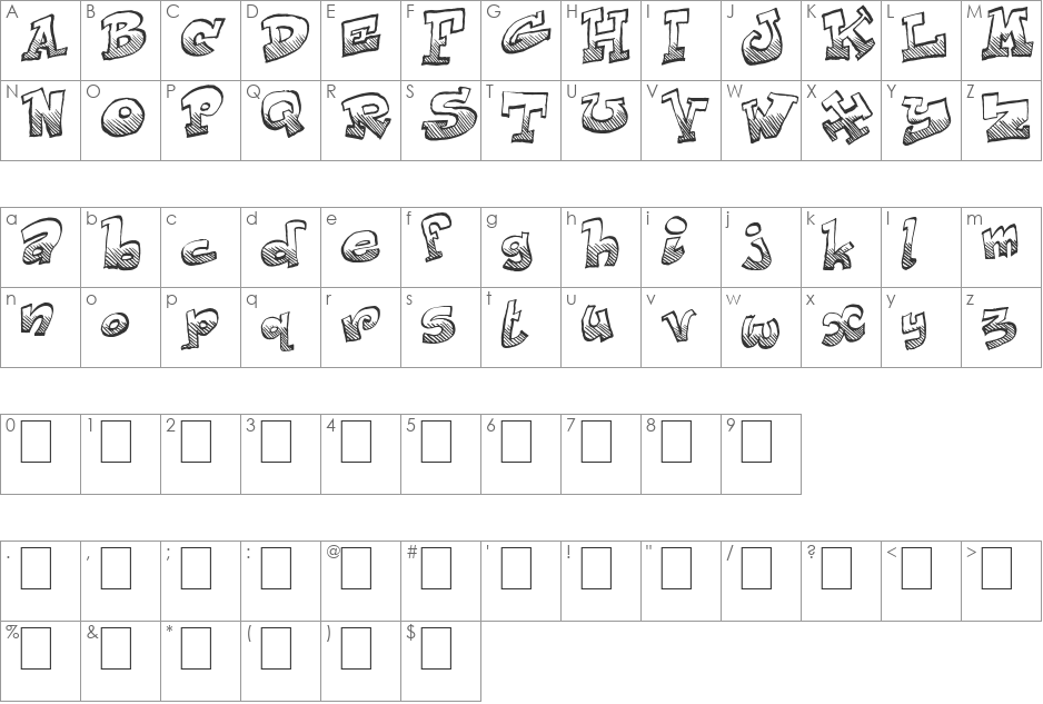 Just Like That font character map preview
