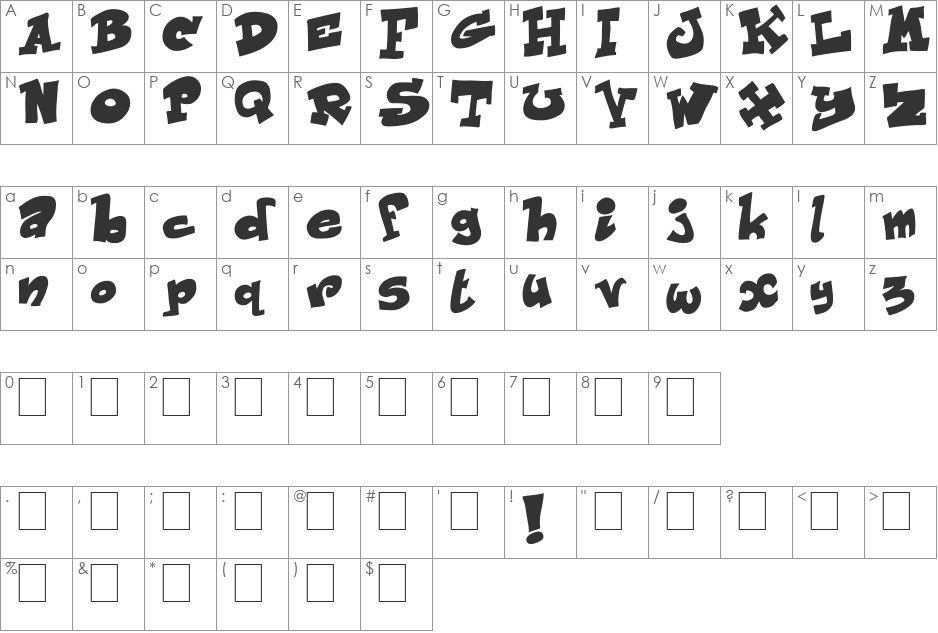 Just Like This Demo font character map preview