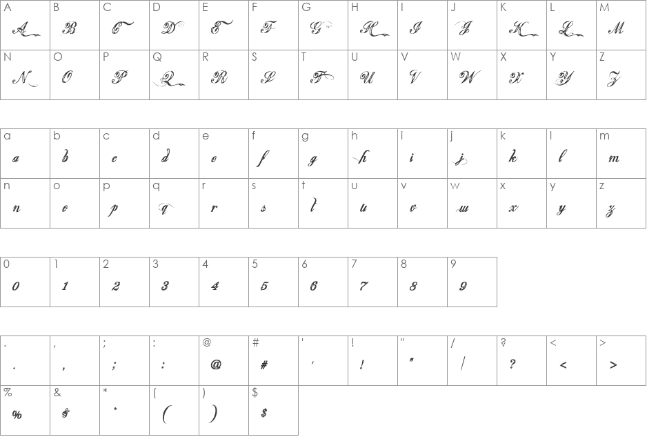 Justice by Dirt2 font character map preview