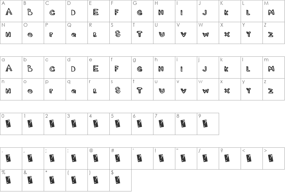 JustMarker font character map preview
