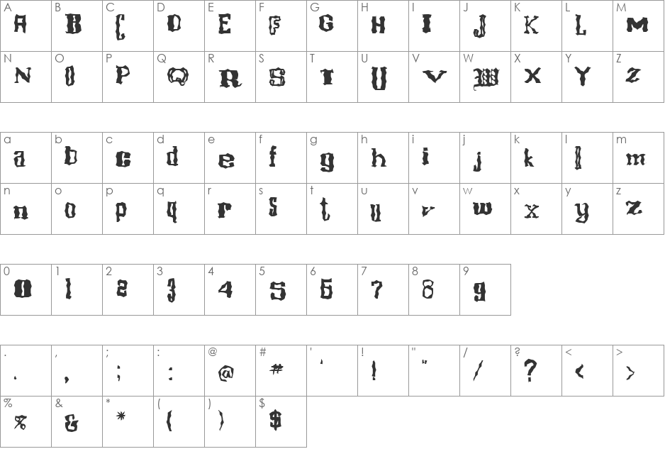 Juventus font character map preview