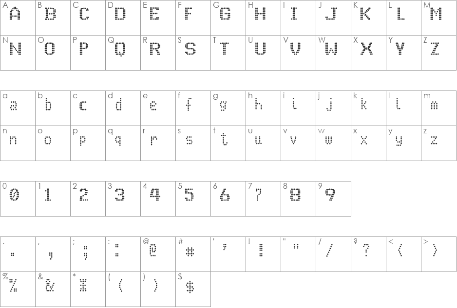J_EKR_B font character map preview