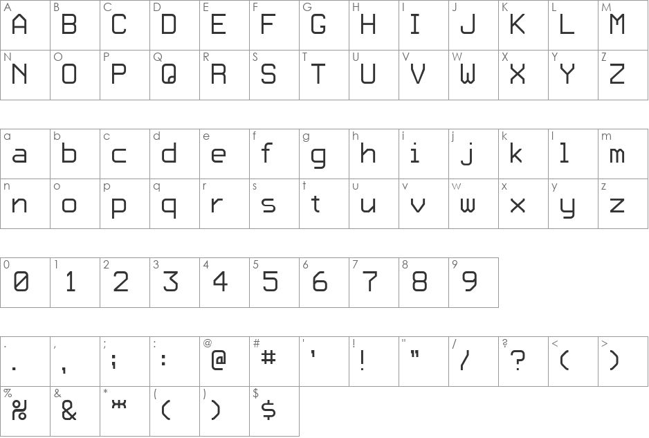 KADO_Maru font character map preview
