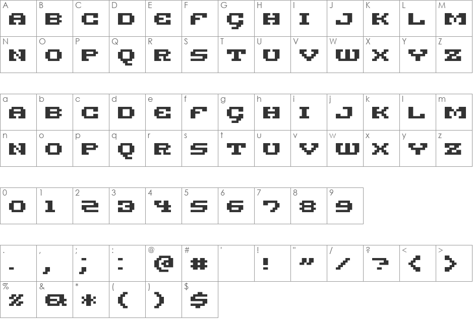 KandelisBold font character map preview
