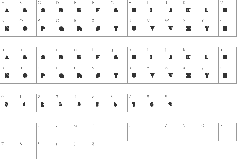 Kandinsky Heavy font character map preview