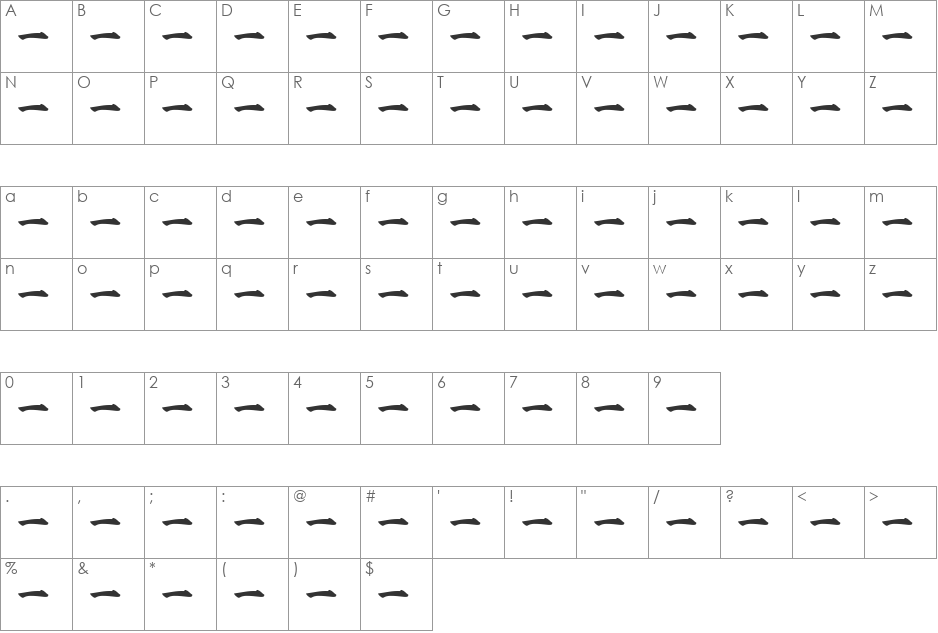 Kanji I font character map preview
