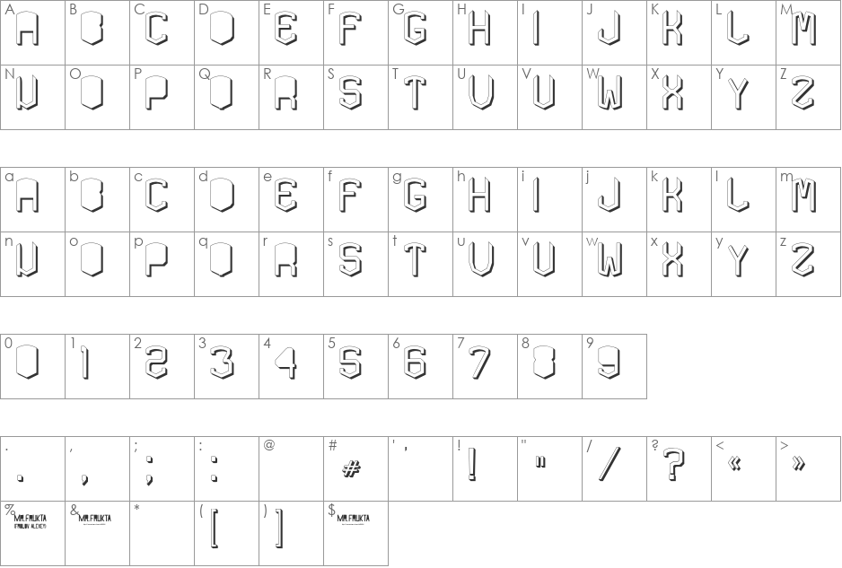 KARDON GROS font character map preview