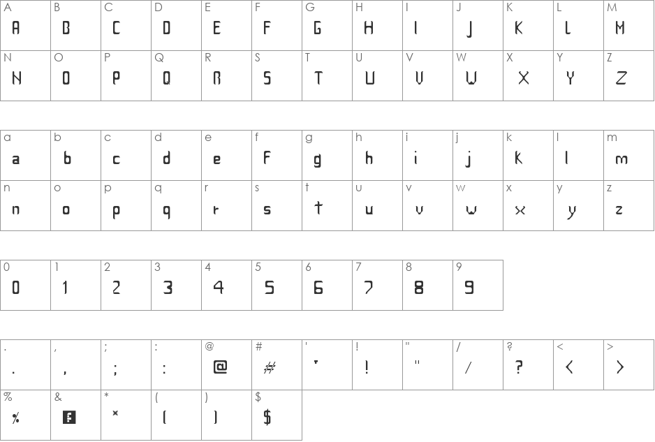 karliskap font character map preview