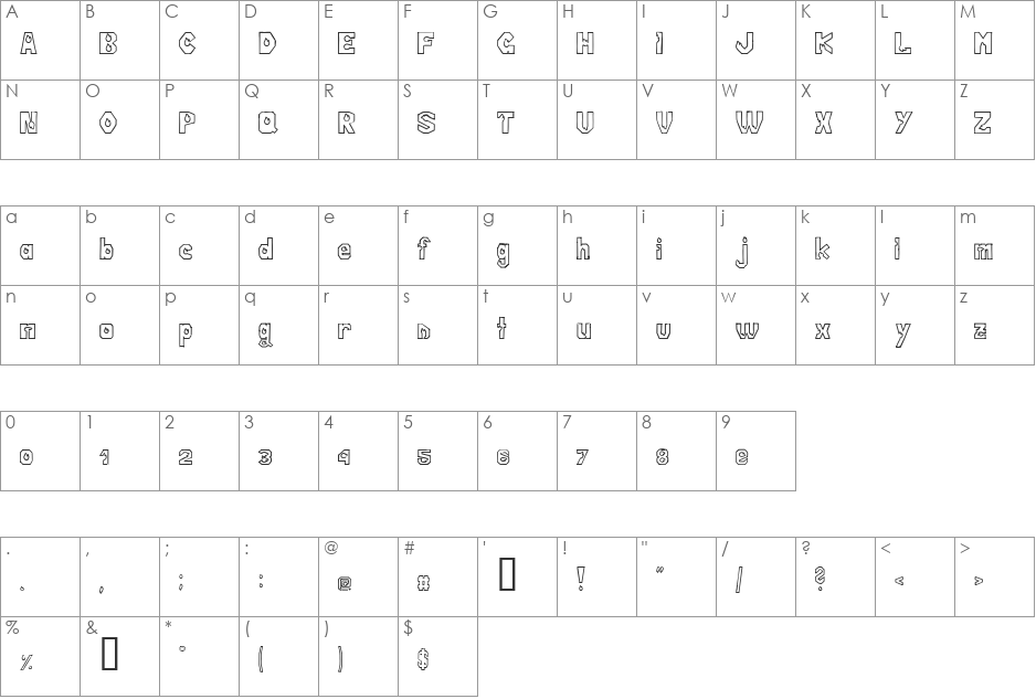 KarolinaDizajn font character map preview
