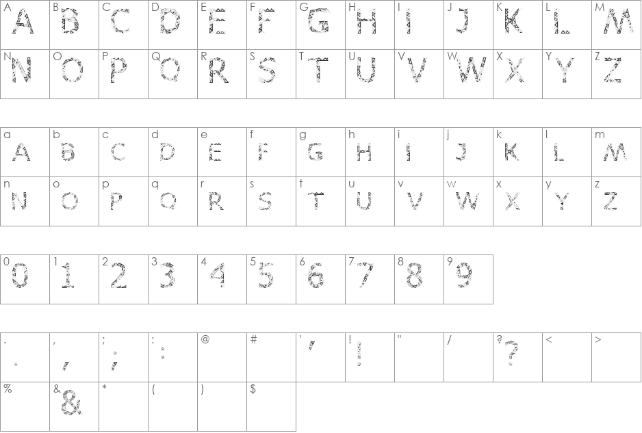 karora font character map preview