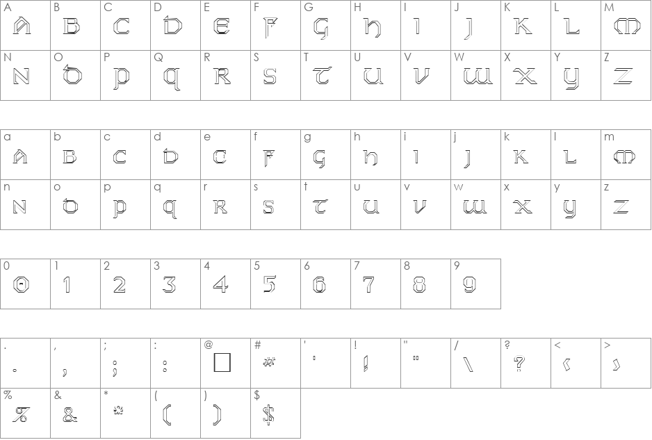 KarthagoOpen font character map preview