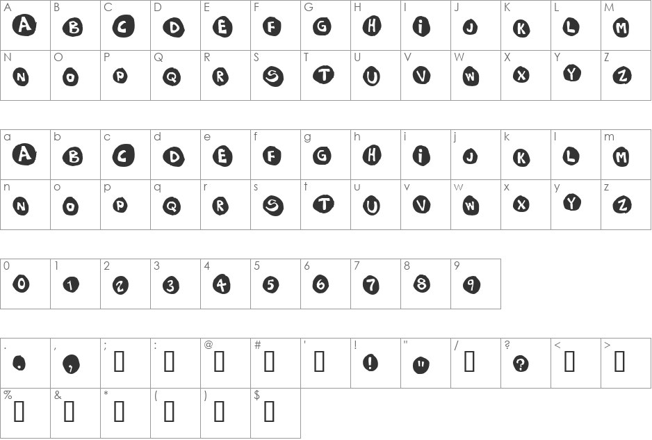 Kassette font character map preview