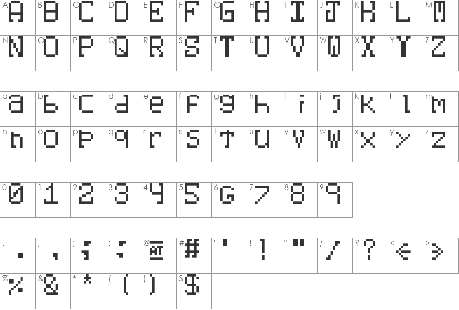 Kaudewitz font character map preview