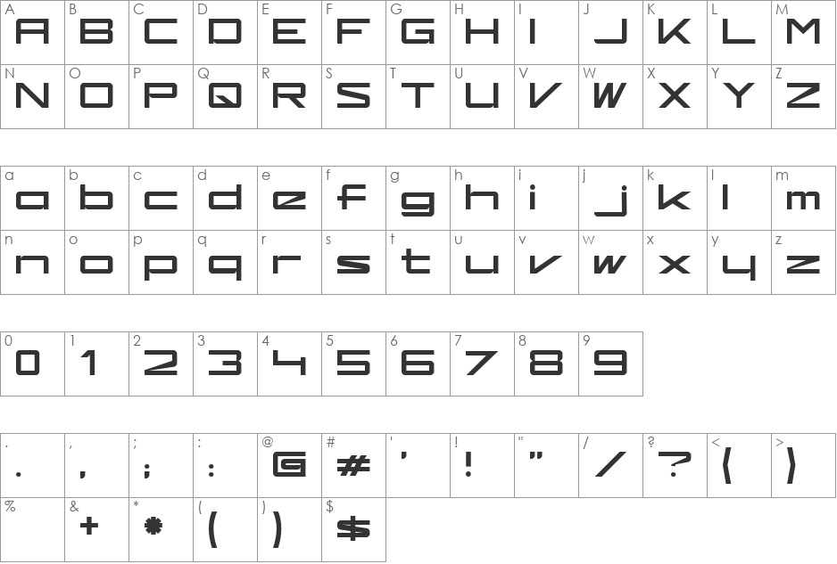 kaufhalle_blech font character map preview