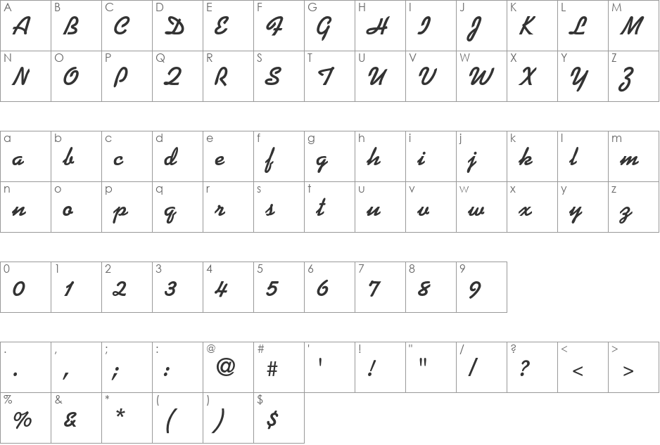 Kaufmann Std font character map preview