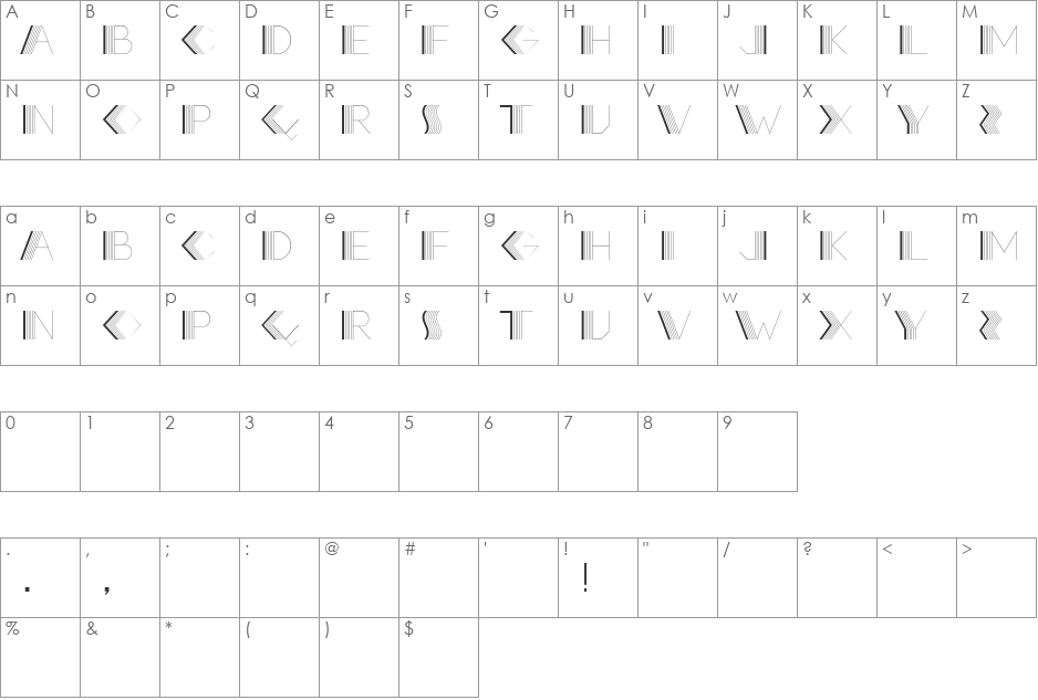 KAVIVA font character map preview