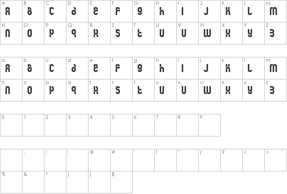 kawai desu font character map preview