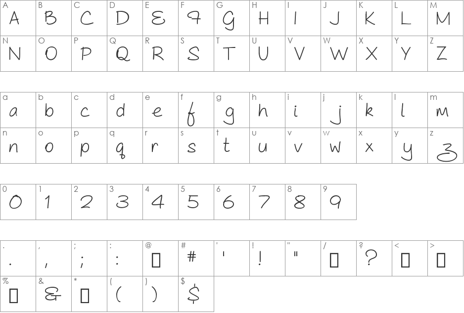 As Cute As... Semibold font character map preview