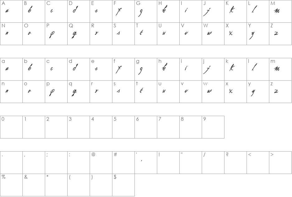 as i lay dying font character map preview