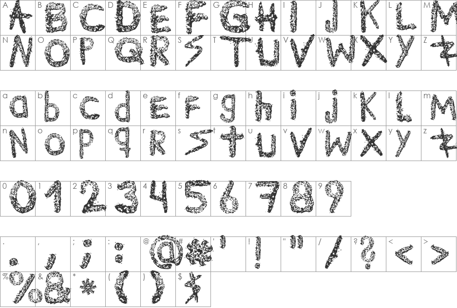 Ke$hanimal 2 font character map preview