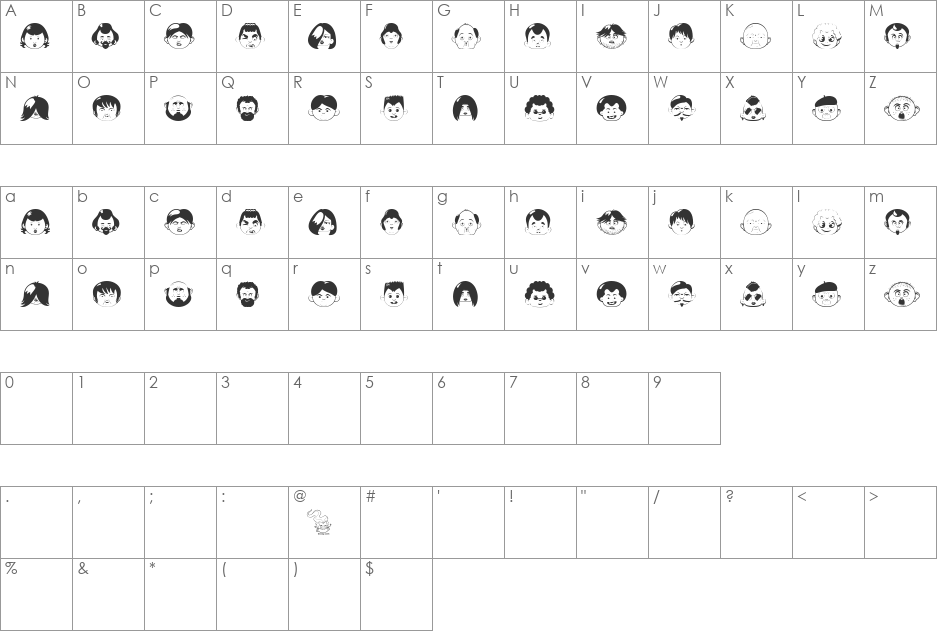 Keep It Up font character map preview