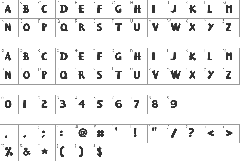KeiserSousa font character map preview